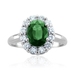 รูปย่อ 14k White Gold Bridal Natural Emerald and Diamond Engagement Ring (G, SI2, 1.25 cttw) Certificate of Authenticity รูปที่1