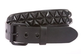 Snap On Punk Rock Star Triangle Black Studded Leather Belt 