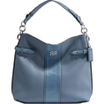 Authentic Coach Dark Blue Leather Stripe Colette Hobo Handbag 16457 ( COACH Hobo bag  )