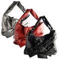Womens Faux Leather Elegant Bow Shoulder Handbag Purse (different colors available)