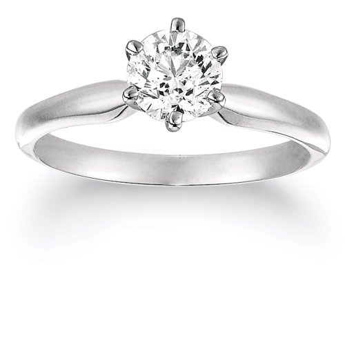 14K White Gold Certified Solitaire Engagement Ring with a 4.11 Carat EGL USA Certified EGL USA CertifiedH Color VS2 Clarity Round Cut Diamond (4.11 cttw) (Sizes 4-11 Available) รูปที่ 1