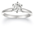 14K White Gold Certified Solitaire Engagement Ring with a 4.11 Carat EGL USA Certified EGL USA CertifiedH Color VS2 Clarity Round Cut Diamond (4.11 cttw) (Sizes 4-11 Available)