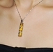 รูปย่อ Ladies Sterling Silver 925 & Yellow Stone Pillar Necklace Pendant - Jewellery รูปที่4