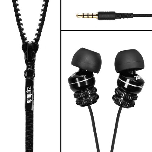 Zipbuds By DGA : Tangle-Resistant Earbuds (Black with Black) ( Digital Group Audio (DGA) Ear Bud Headphone ) รูปที่ 1