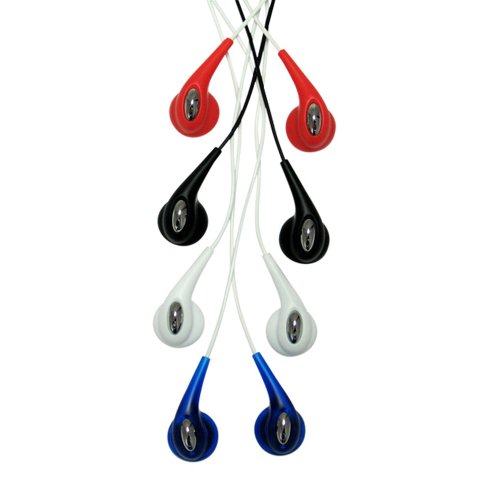 CTA Digital 4-Pack Gellybean Earbuds (Black, White, Red, Blue) ( CTA Digital Ear Bud Headphone ) รูปที่ 1