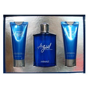 ANIMALE AZUL by Animale Parfums Gift Set for MEN: SET-EDT SPRAY 3.3 OZ & AFTERSHAVE BALM 3.4 OZ & HAIR AND BODY WASH 3.4 OZ ( Men's Fragance Set) รูปที่ 1