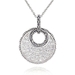 รูปย่อ Sterling Silver Marcasite and Clear Crystals Round Disc Pendant, 18" รูปที่1