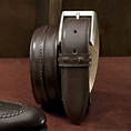 Italian Leather with Suede Detail Belt (leather belt )