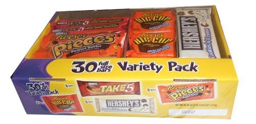 Reese's Hersheys Take 5 Variety Pack 30 Full Size Variety Chocolate Bar Assortment ( Hersheys Chocolate ) รูปที่ 1