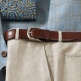Italian Leather Wingtip Detail Belt (leather belt )