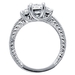 รูปย่อ 14K White Gold Emerald Three Stone CZ Cubic Zirconia Wedding Engagement Ring Band รูปที่2