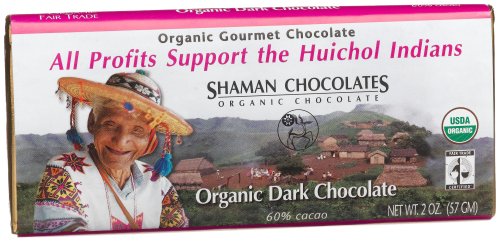 Shaman Chocolates Organic Dark (60% Cacao) Chocolate Bar, 2-Ounce Bars (Pack of 12) ( Shaman Chocolate ) รูปที่ 1