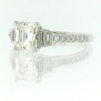 2.22ct Asscher Cut Diamond Engagement Anniversary Ring รูปที่ 4