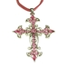 รูปย่อ Beautiful Pink Crystal Large Cross Pendant Necklace Fashion Jewelry ( PammyJ Necklace pendant ) รูปที่1