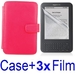 รูปย่อ Neewer RED Protective Leather Case Cover For Kindle 3 eBook E-Reader + 3X Screen Protector (Kindle E book reader) รูปที่1