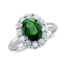 รูปย่อ 14k White Gold Bridal Natural Emerald and Diamond Engagement Ring (G, SI2, 1.25 cttw) Certificate of Authenticity รูปที่2