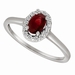 รูปย่อ Sterling Silver Round Diamond & Oval Ruby Ring (1 cttw, H-I, SI) รูปที่2