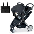 Britax - B-Agile travel system with matching car seat and diaper bag in Black