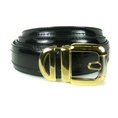 Mens - Black - Two Tone Leather Belt 