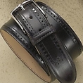 Italian Leather Perforated Edge Belt (leather belt )