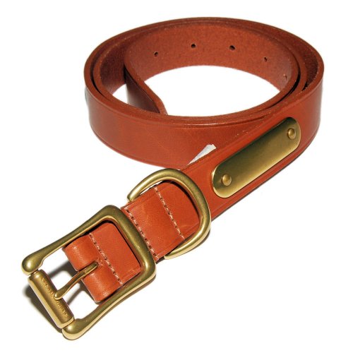 Polo Ralph Lauren Mens Cognac Brown Brown Leather Belt Brass (100% Genuine Leather with Brass Buckle belt ) รูปที่ 1