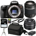 Review Sony Alpha A55 DSLR A55 SLT-A55V 16.2Megapixel DSLR with Translucent Mirror Technology and 3D Sweep Panorama with Sony SAL552002 Telephoto Zoom Lens and SAL85F28 Telephoto Lens + Sony Gadget Bag + Sony 8GB SD Card + Replacememtn NPFW50 Battery + Accessory Kit+ Accessory Kit