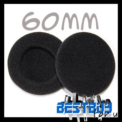 3 pairs 60mm Headphone Earphone Earbud Ear Pad earpad Foam Cover ( edelectronic electronics Ear Bud Headphone ) รูปที่ 1