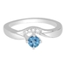 รูปย่อ Certified 0.39 Ct Round Topaz and Diamond Engagement Ring White 14K Gold ( Gem Jewelry by ND ring ) รูปที่3