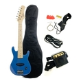 Barcelona Kid's Electric Guitar Set with Amp, Gig Bag and Accessories - Blue ( Barcelona guitar Kits ) )