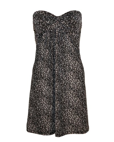 Strapless Black and White Animal Printed Dress, Bra Cups and Twisted Front ( FineBrandShop Night Out dress ) รูปที่ 1