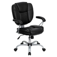 Leather Computer Chair - Black (Black)