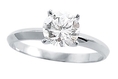 Round Solitaire Engagement Ring Cubic Zirconia 14k White Gold Bridal ( Jewel Roses ring )