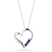 รูปย่อ Sterling Silver 3-Stone Blue Sapphire Heart Pendant, 18" ( Amazon.com Collection pendant ) รูปที่1