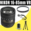 Nikon 16-85mm f/3.5-5.6G AF-S DX ED VR Nikkor Wide-Angle Telephoto Zoom Lens for Nikon D7000, D5100, D5000, D3100, D3000, D700, D300s, D90 Digital SLR Cameras DavisMAX UV Bundle ( Nikon Len )