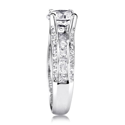 Sterling Silver 925 Round Cubic Zirconia CZ Ring - Women's Engagement Wedding Ring ( BERRICLE ring ) รูปที่ 4