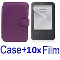 Neewer PURPLE Protective Leather Case Cover For Kindle 3 eBook E-Reader + 10x SCREEN PROTECTOR (Kindle E book reader)