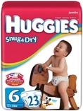 Huggies Diapers Snug & Dry Jumbo Pack Size 6 - 4 Pack ( Baby Diaper Huggies )