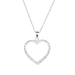 รูปย่อ 10k White Gold Diamond Heart Pendant (1/10 cttw, I-J Color, I1-I2 Clarity,), 18" ( Amazon.com Collection pendant ) รูปที่1
