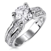 รูปย่อ Sterling Silver 925 Round Cubic Zirconia CZ Ring - Women's Engagement Wedding Ring ( BERRICLE ring ) รูปที่1