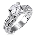 Sterling Silver 925 Round Cubic Zirconia CZ Ring - Women's Engagement Wedding Ring ( BERRICLE ring )