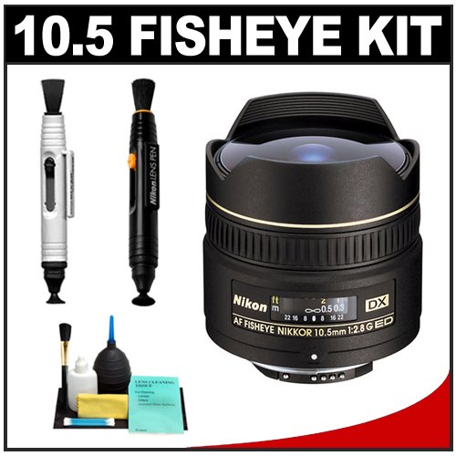 Nikon 10.5mm f/2.8 DX AF ED Fisheye-Nikkor Lens + Nikon Lens Cleaning System + Accessory Kit for Nikon D300s, D300, D200, D90 & D80 Digital SLR Cameras ( Nikon Len ) รูปที่ 1
