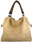 Everyday Free Style Beige Tan Soft Embossed Ostrich Double Handle Oversized Hobo Satchel Purse Handbag Tote Bag w/Detachable Strap ( MG Collection Hobo bag  )