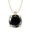 รูปย่อ 10k White or Yellow Gold Round Black Diamond Solitaire Pendant (1.50 ct), 18" ( Amazon.com Collection pendant ) รูปที่2