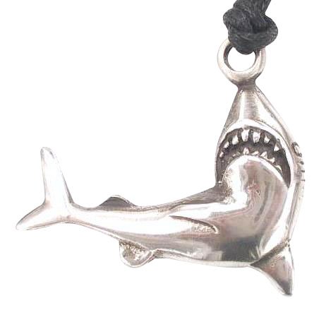 Shark Big Teeth Jaws Pewter Pendant Necklace ( Dan Jewelers pendant ) รูปที่ 1