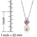 รูปย่อ Natural Diamond, Pink Tourmaline and Pearl Necklace Pendant in 10k White Gold ( My Love Wedding Ring pendant ) รูปที่3