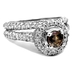 รูปย่อ 1.23ct Round Chocolate Brown Diamond Engagement Ring Wedding Band Set ( Front Jewelers ring ) รูปที่4