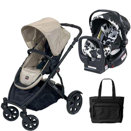 Britax U281768KIT3 B-Ready Stroller and Chaperone Infant Carrier with Diaper Bag - Twilight Champagne Cowmooflage รูปที่ 1