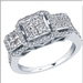 รูปย่อ 14k White Gold Brilliant Round & Princess Cut Diamond 3 stone Ladies Engagement Bridal Ring (1.25 cttw, H-I Color, SI-I Clarity) ( DazzlingRock.com Collection ring ) รูปที่1