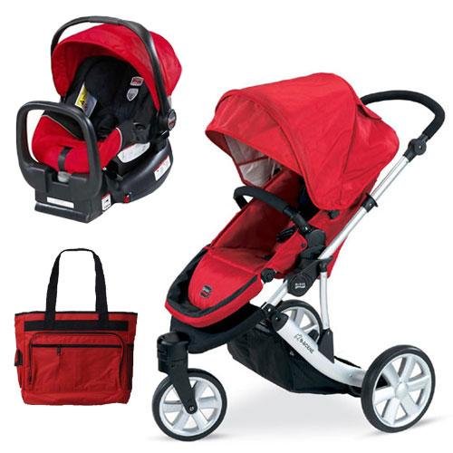 Britax U291778KIT2 B-Scene Stroller and Car Seat with Diaper Bag - Red รูปที่ 1