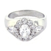 รูปย่อ Sterling Silver Classic Flower Cluster Engagement Ring w/Oval White CZ ( Alljoy ring ) รูปที่3